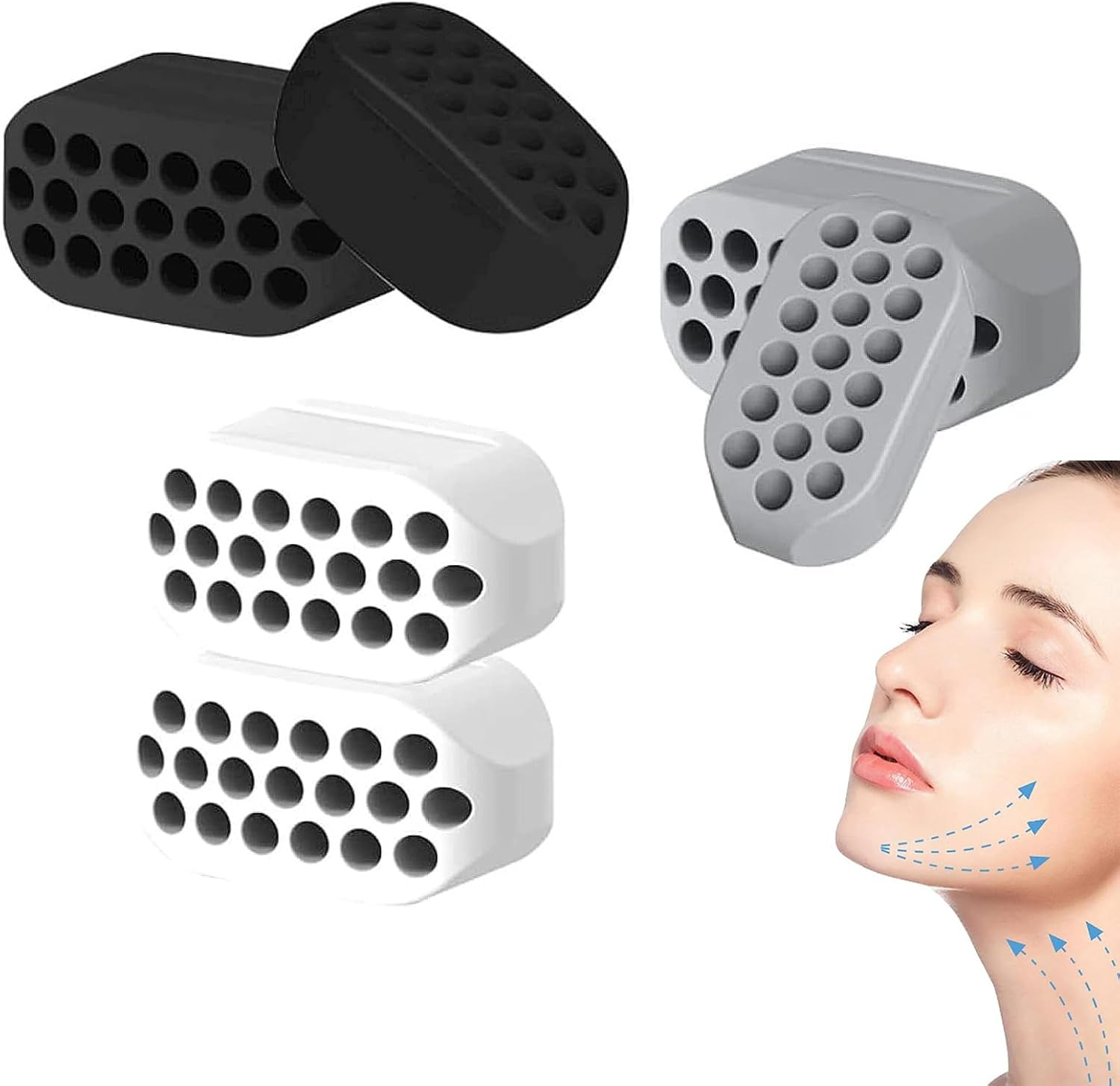 Jawline Trainer, Jaw Trainer, Jaw Trainer, Jaw Trainer, Jaw Exerciser, Face Trainer, Jaw Exerciser, Face Trainer, for Exercises, Face Muscles, Men and Women, Pack of 6 image number 5