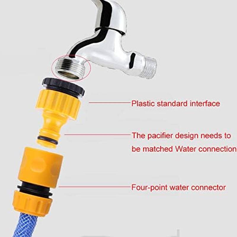 Lvzhen Set of 4 Garden Hose Connectors Set Hose Tap Connector Hose Fitting Starter Set- 2In1 Threaded Tap Connector Hose Waterstop Connector Hose End Quick Connector Hose Nozzle image number 6