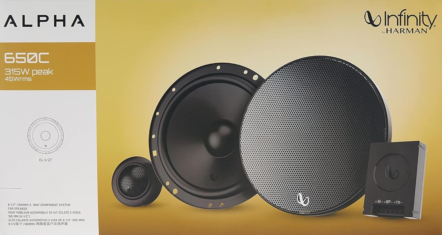 Infinity Alpha 650C 2-Way 45W RMS Component Car Speakers, 6.5-Inches image number 1