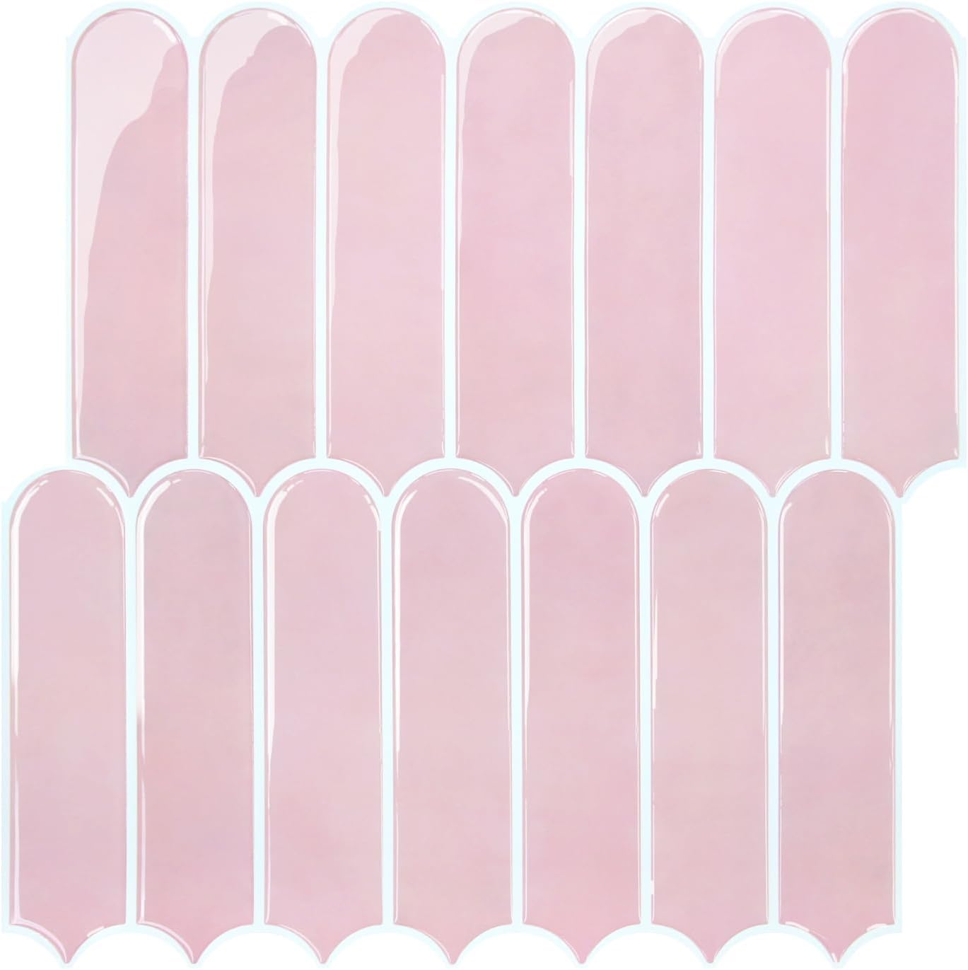 COMSTICKC Thicker Beige Peel and Stick Tile,10 Sheets of 12''X12'', 3D Fish Scale Peel and Stick Backsplash Tile Stickers Vinyl Backsplash Kitchen Bathroom Waterproof Removable