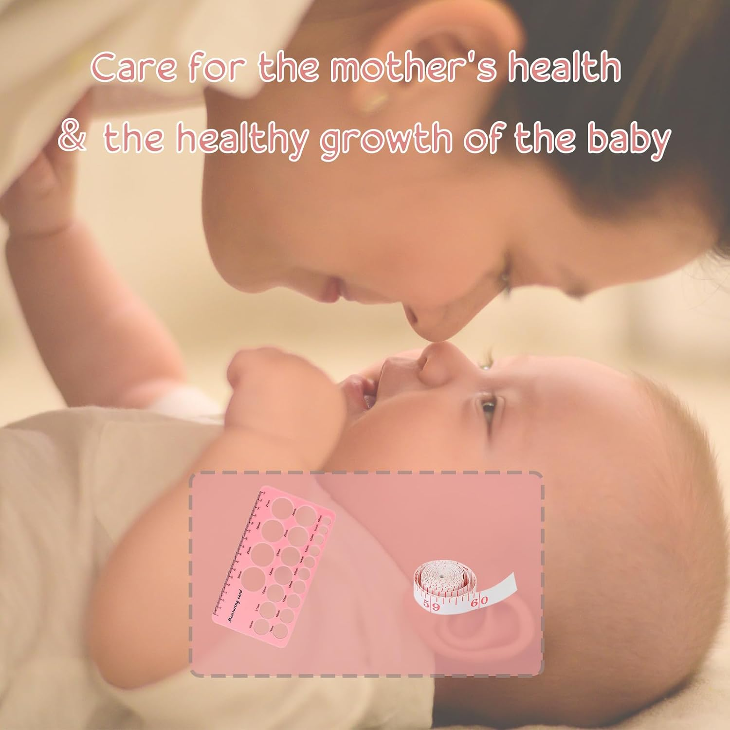 Nursi Luna Nipple Ruler for Flange Sizing, Nipple Measurement Tool for Flanges, Silicone and Soft Nipple Flange Measure Tool, Breast Pump Nipple Size Ruler for New Mothers image number 1