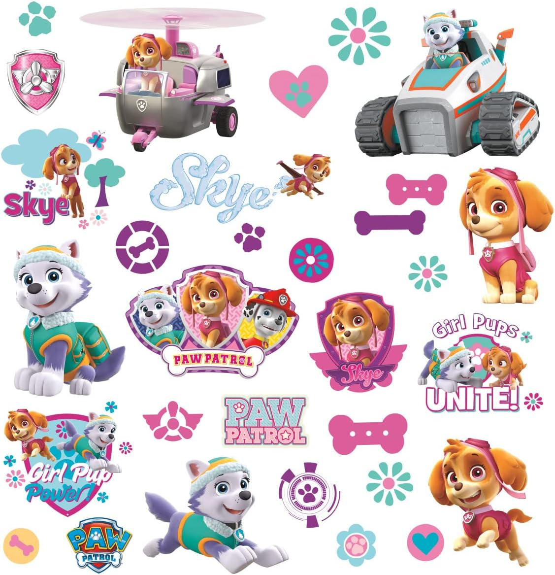 Roommates RMK3124SCS Paw Patrol Girl Pups Peel and Stick Wall Decals image number 2
