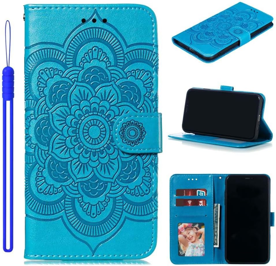 Shingtomua for Iphone 11 Case Wallet with Card Holder Kickstand Magnetic Soft Leather Flip Fold Case for Iphone 11 Cover (Blue, Iphone 11) image number 6