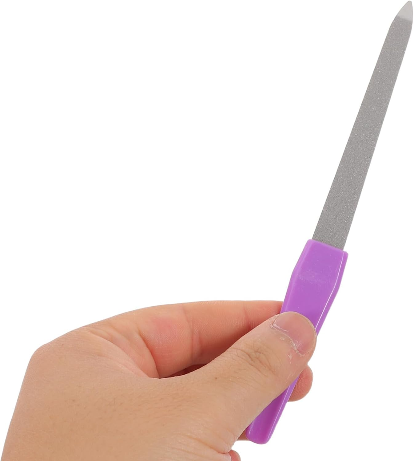 PENIKOKO 10Pcs Stainless Steel Nail File with Ergonomic Plastic Handle Double-Sided Buffer for Coarse and Fine Filing Manicure Tools for Natural Nail Grooming at Home and Salon Use image number 5