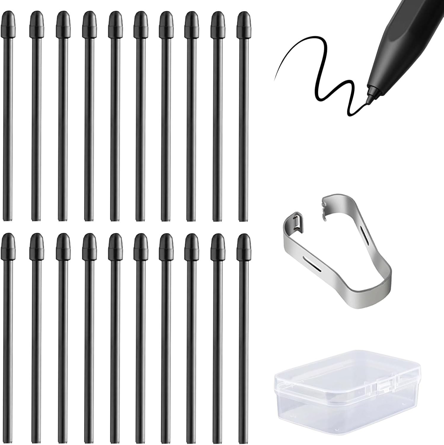 20 Tips Replacement Pen Tips for Remarkable 2 Pen with 4096 Pressure Sensitivity Pen Tips for Remarkable 2 Paper Tablet Marker with Tip Removal Tool