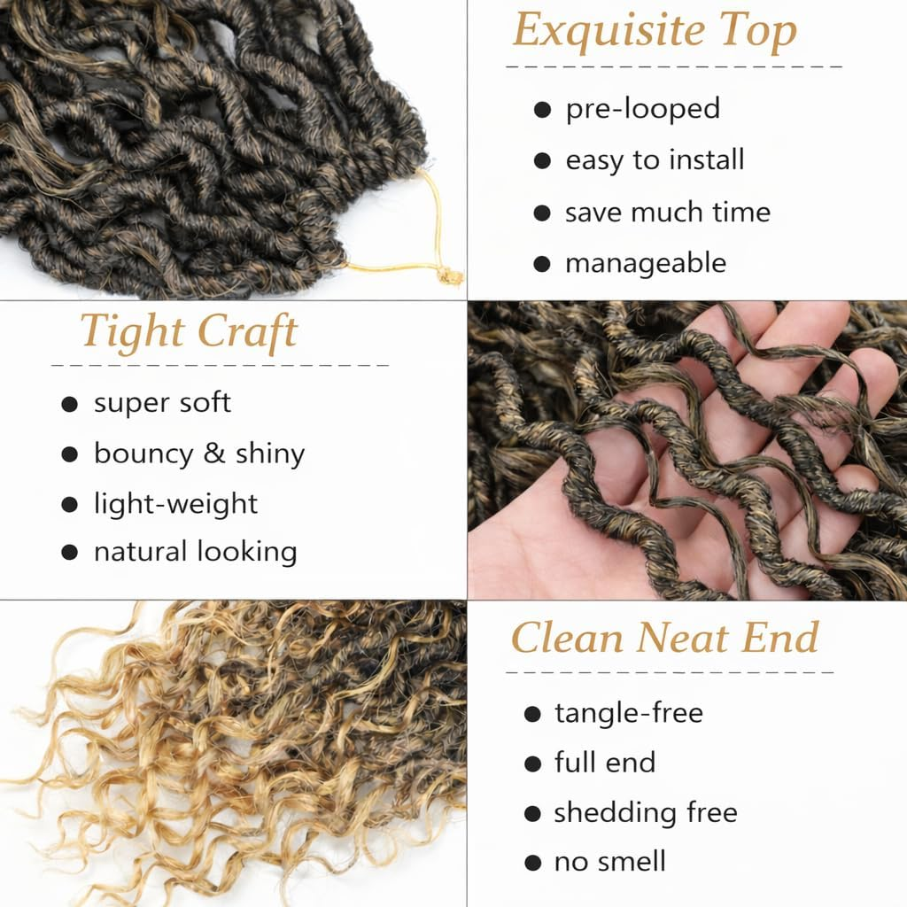 1B/27, 55 Cm/River Locs / 600 G/Pack of 5 Extensions for Braiding Crochet/Per Piece 120 G 24 Strands = 120 Strands 600 G Premium Hair Look + Shower Cap, Jewellery and Hooks Free image number 3