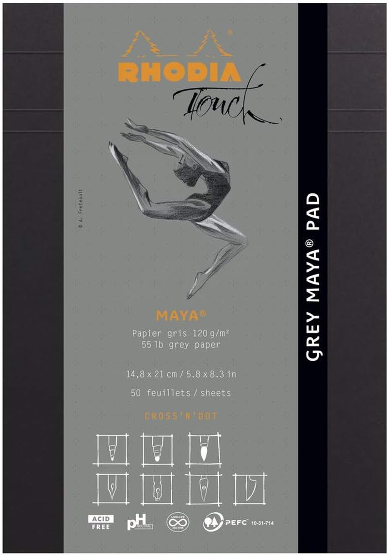 Rhodia Touch Collection A5 Cross Dot Maya Pad, Grey image number 2