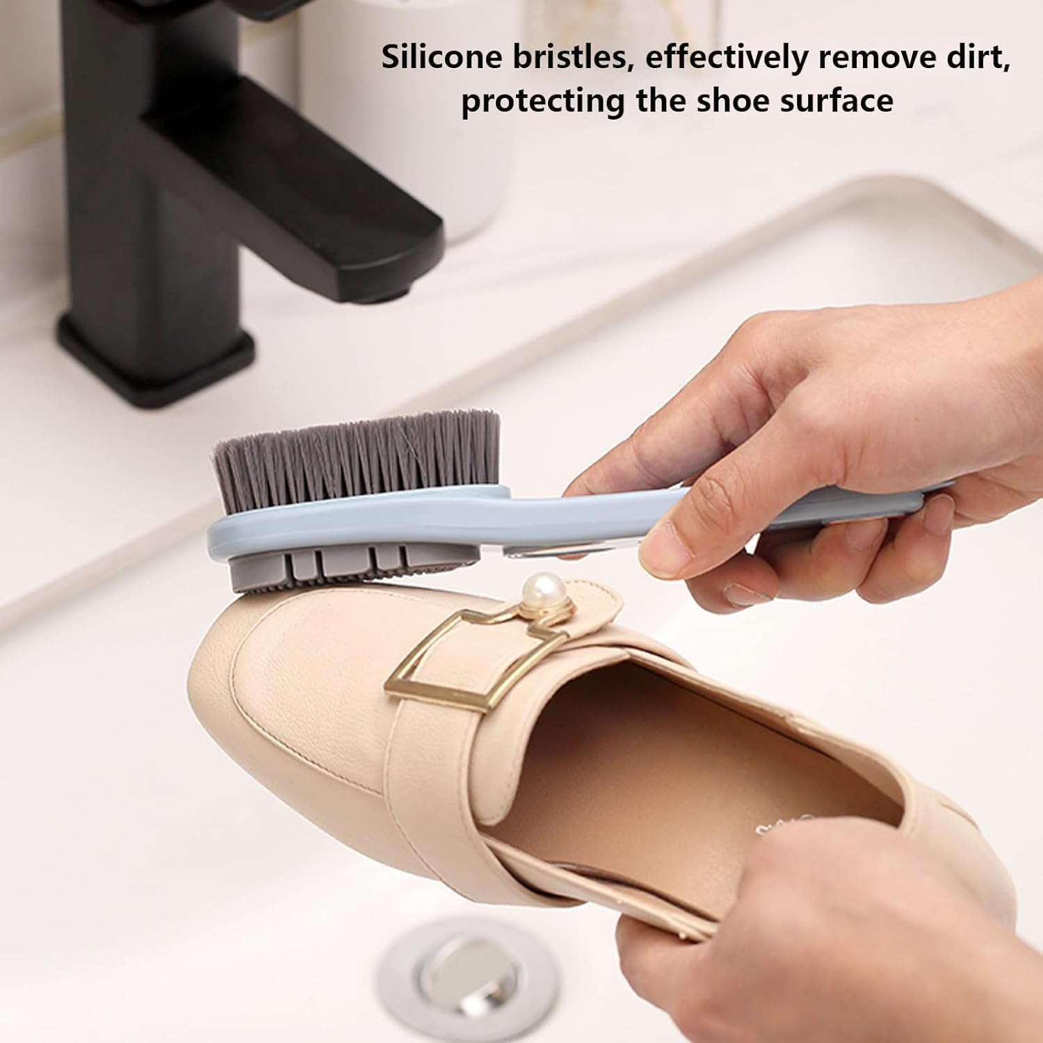 2 Pack Laundry Stain Brush Double-Sided Soft Bristle Cleaning Brush Long Handle Laundry Brush for Stain Removal Shoes ﻿ image number 3