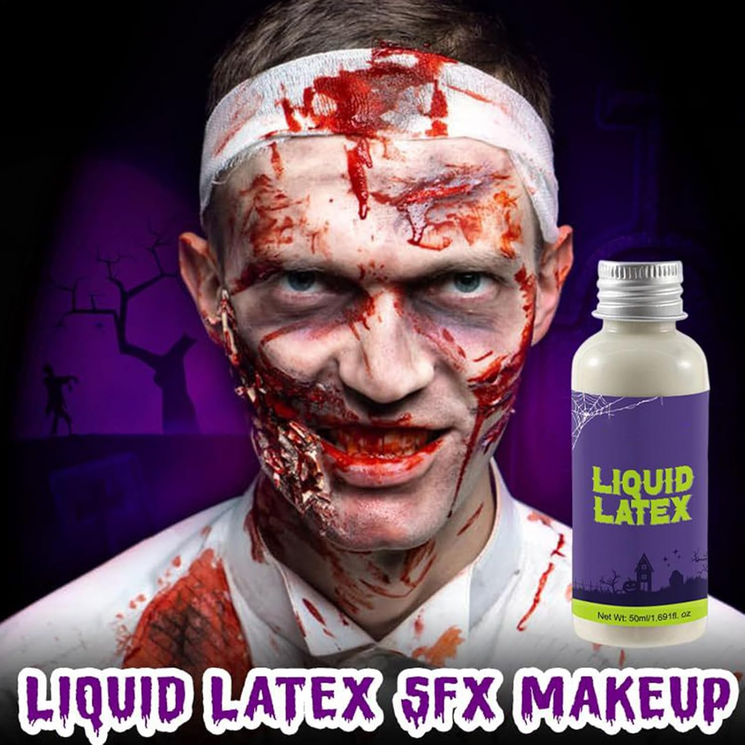 Liquid Latex Body Paint,50Ml Gentle False Wound Latex - Fake Scar Making Supplies for Artists Photography Models Body Painters Cosplay Enthusiasts Theater Performers Makeup Students