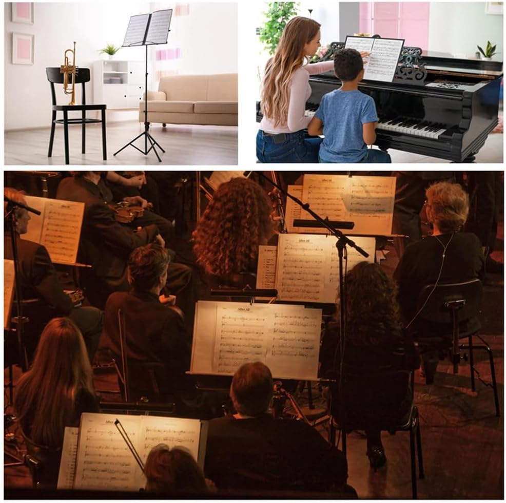 Sheet Music Folder, 60 Pages Capacity, Sheet Music Holder,Fits Letter Size A4, Writable & Detachable(Blue) Easy Install image number 6