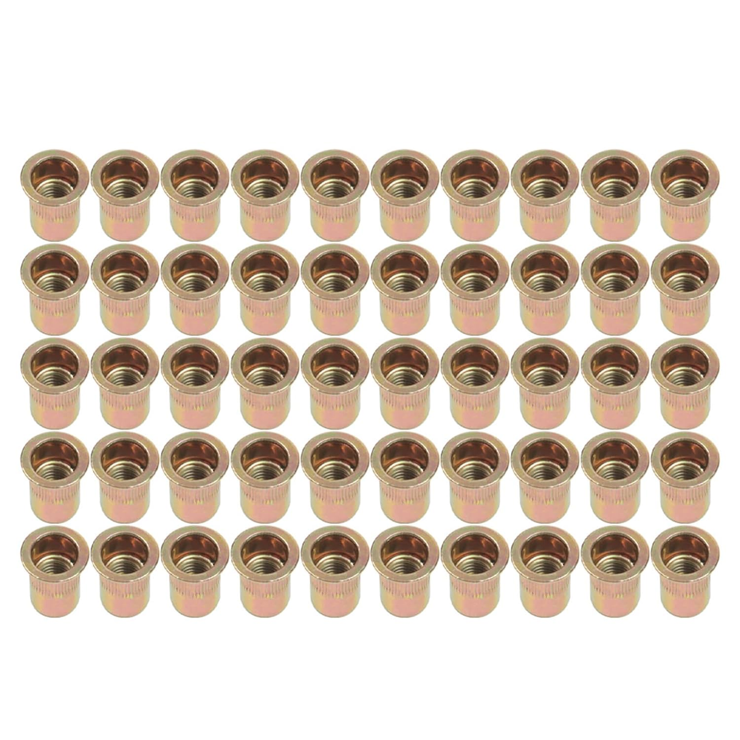 Labwork 50Pcs M8 Rivet Nuts Blind Nut Nutserts Rivnut Zinc Plated Steel image number 4