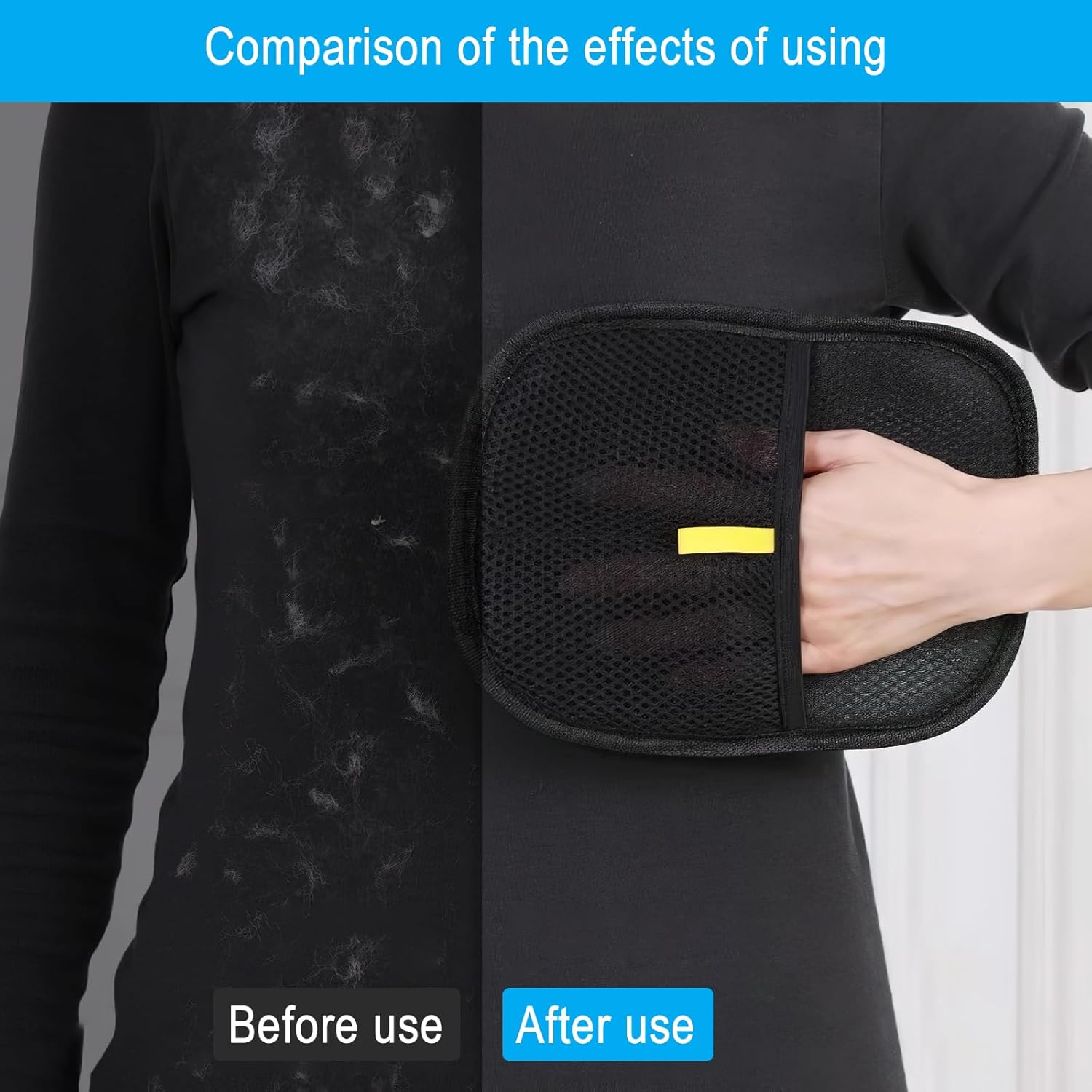 APOMOONS Pack of 2 Double Sided Pet Grooming Gloves, Anti-Static Gloves for Cats and Dogs, Reusable Gloves for Pet Hair Removal, Washing, Hair Removal, Grooming image number 2