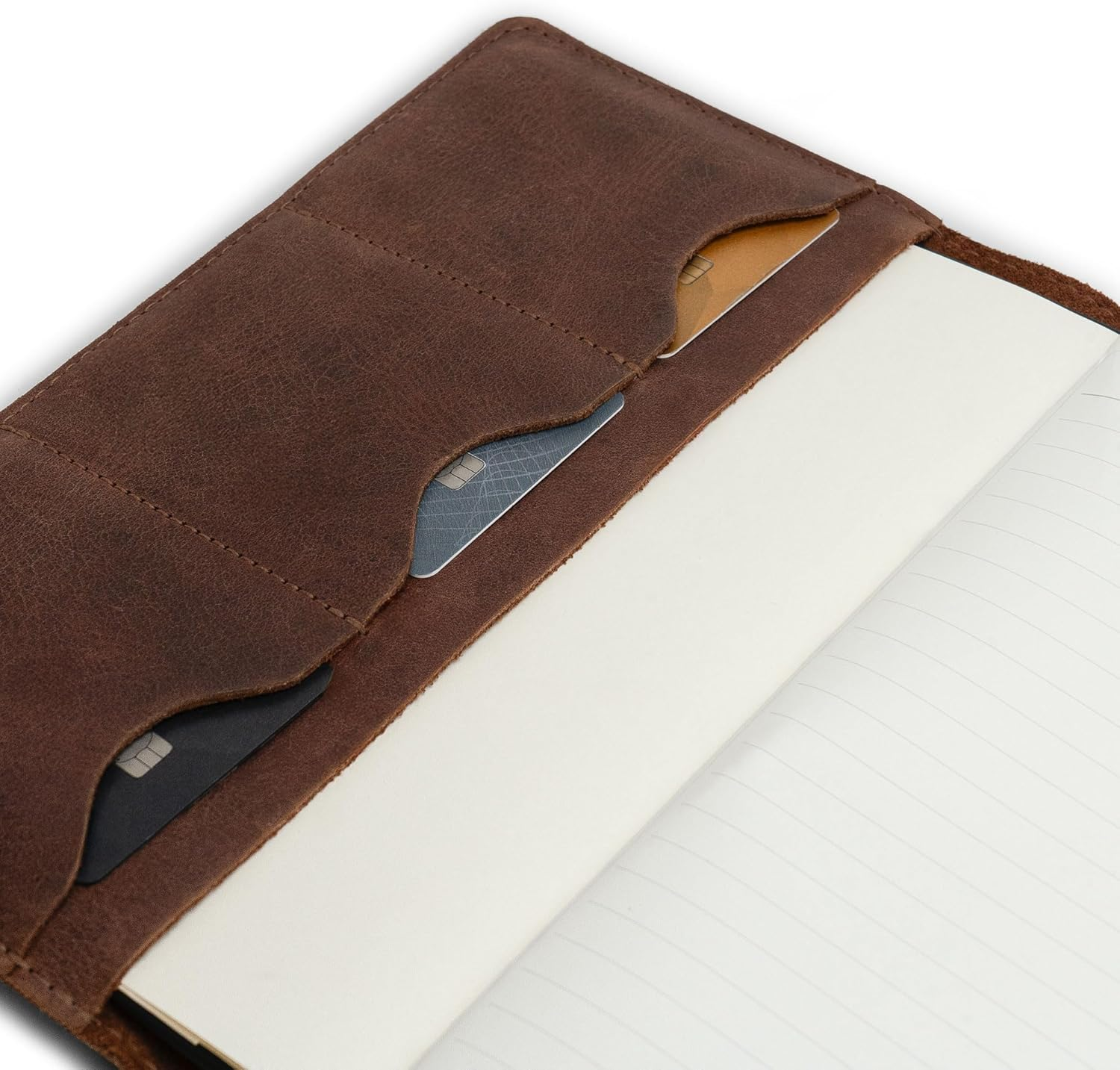 Leather Worx, Leuchtturm A5 Notebook Cover with Card Slots Handmade from Full Grain Leather (Notebook Not Included) - Sturdy, Perfect for Storing Journal - Classy, Minimalist Style - Bourbon Brown image number 3