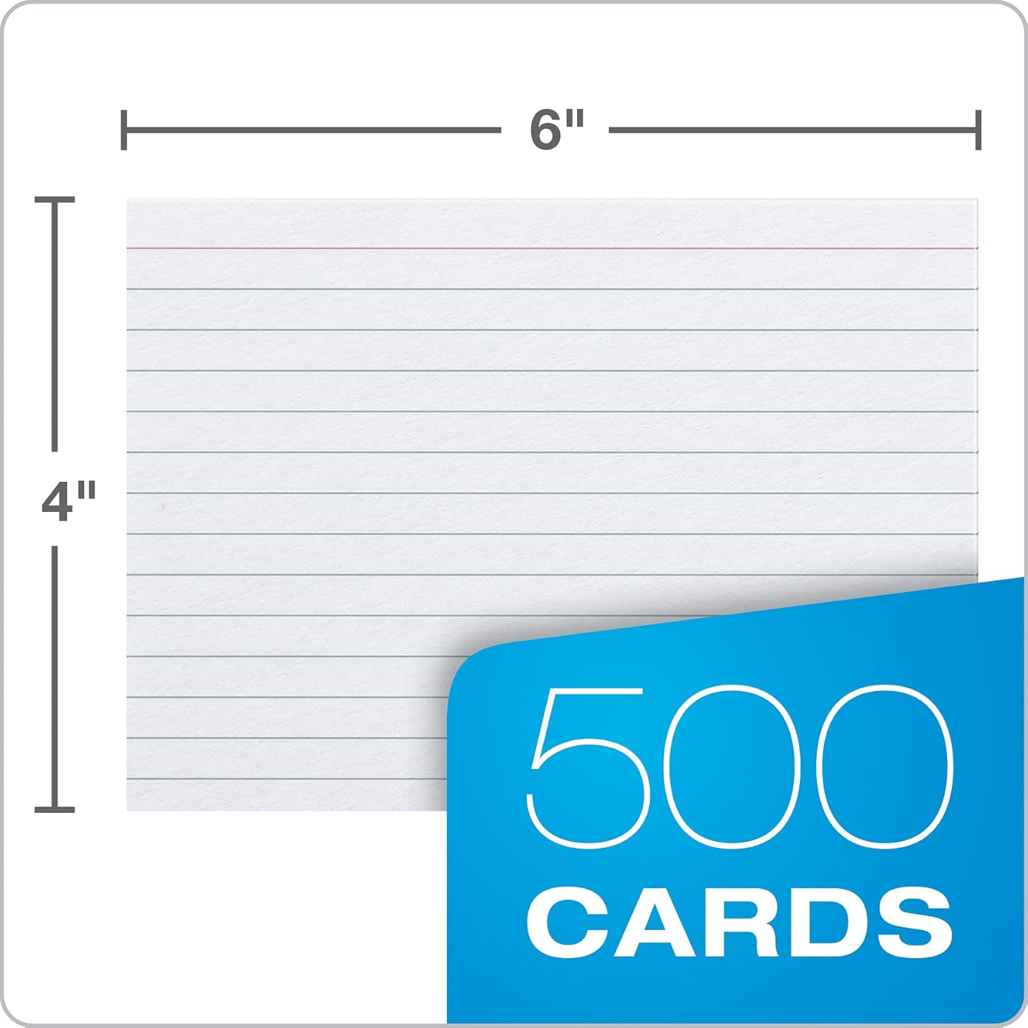 Oxford Index Cards, 500 Pack, 4X6 Index Cards, Ruled on Front, Blank on Back, White, 5 Packs of 100 Shrink Wrapped Cards (40178) image number 5