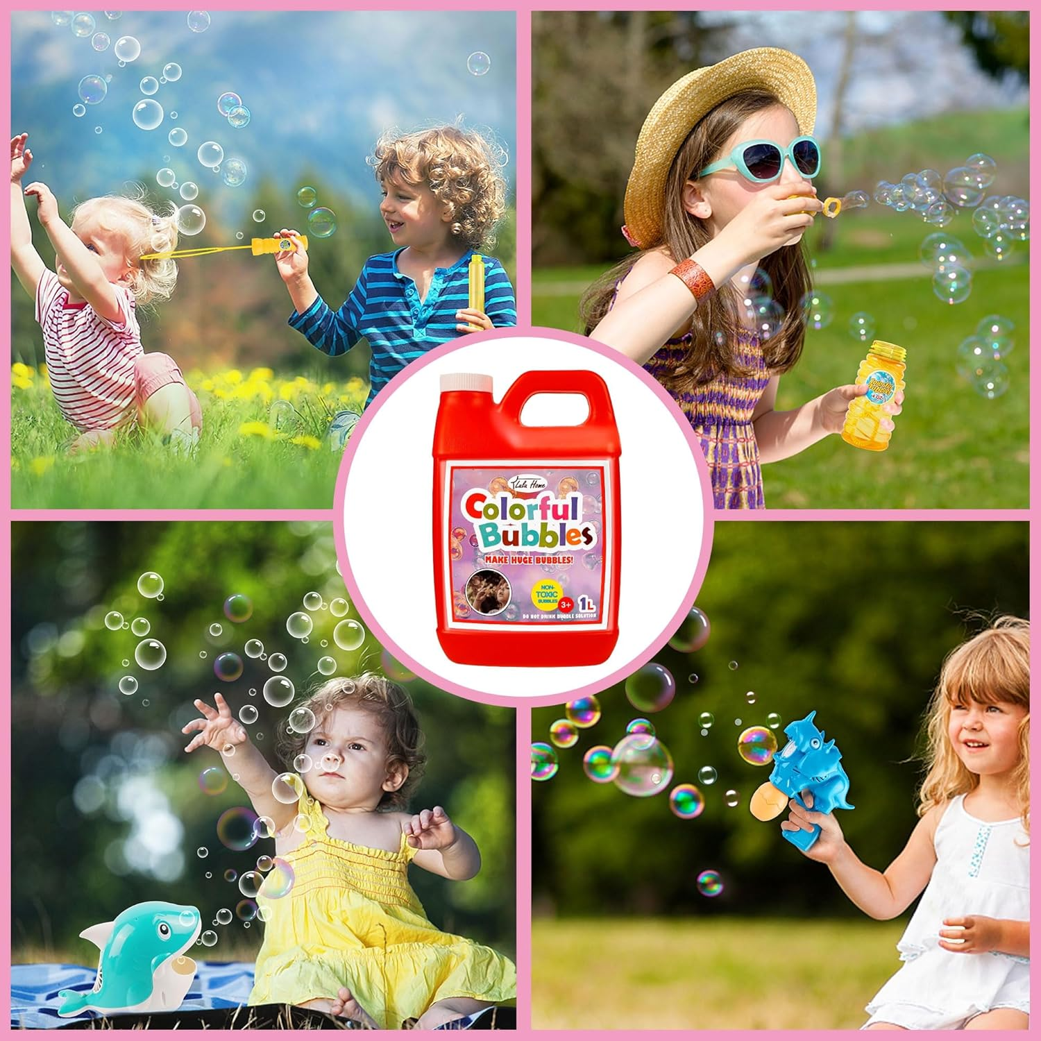 Lulu Home 2 Packs Bubble Concentrated Solution, 2 L/ 67.6 OZ Bubble Refill Solution for Kids Bubble Machine, Giant Bubble Wand, Bubble Blower, Halloween/Birthday Party Favors - up to 5 Gallons