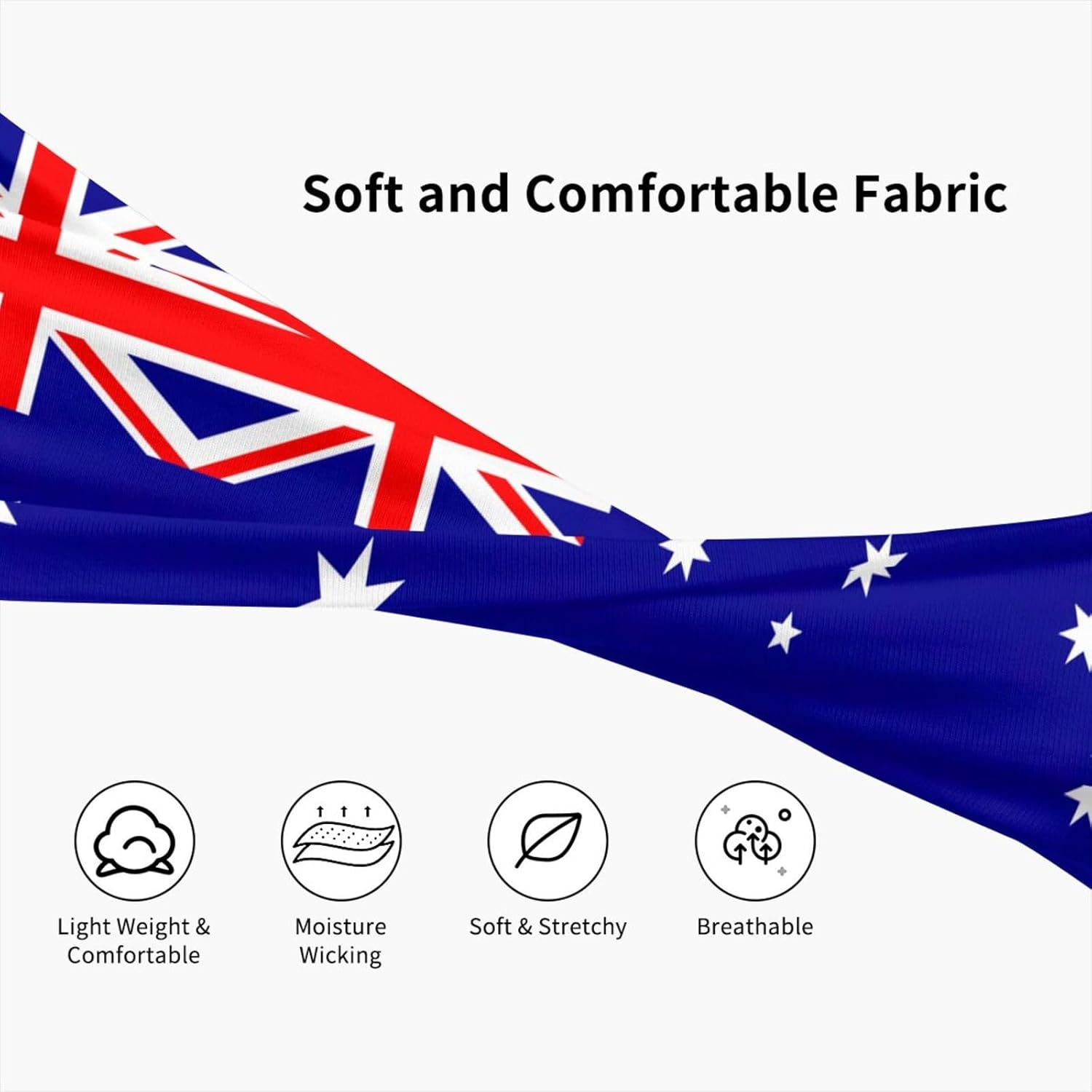 Australian Flag Sports Headband&Hairbands Sweatband for Running,Workout,Basketball,Yoga Unisex Wide Headband