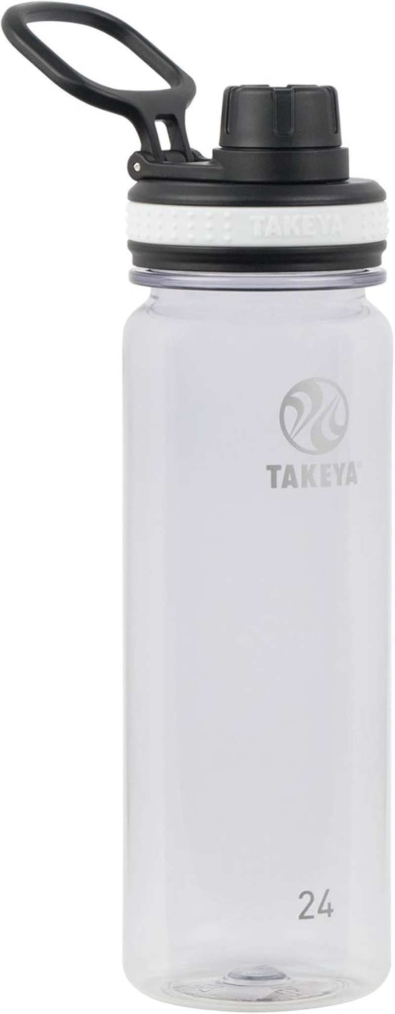 Takeya Premium Quality Tritan Plastic Sport Water Bottle with Spout Lid, BPA Free, 24 Ounce, Clear image number 3