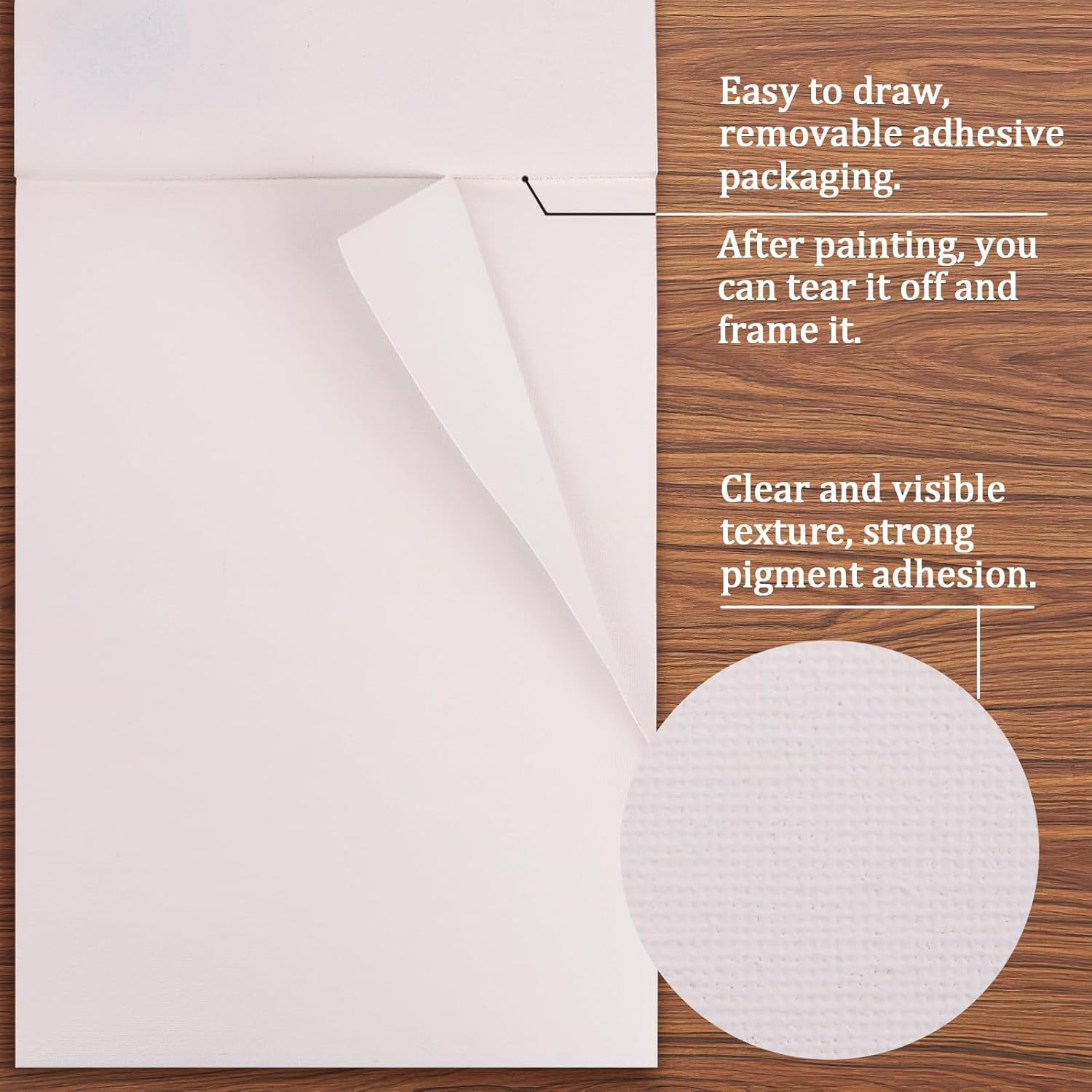 Canvas Pad for Painting, 11.69"X8.66" Pure Cotton Canvas, 10 Sheets Flexible Canvas with Tearable Glue Binding for Oil and Acrylic Art, White Canvas for Outdoor Sketching, Studio Art image number 3