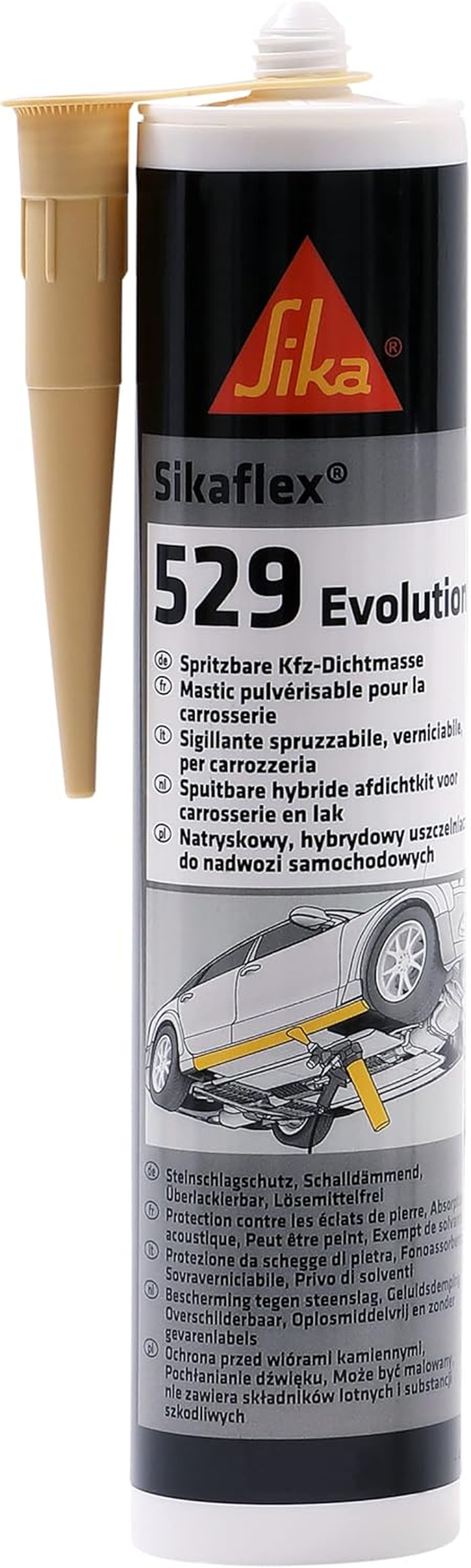 SIKA - Sprayable Sealant for Vehicle Bodies - Sikaflex 529 Evolution, Ochre - Isocyanate-Free, Low Odour - Seam Sealing, Stone Chip Protection - Overpaintable, Excellent Adhesion - 290Ml