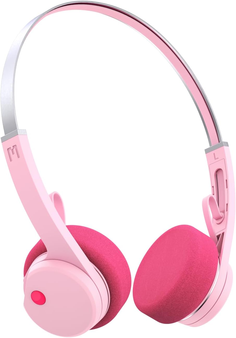 Mondo Freestyle On-Ear Headphones, Bluetooth 5.3, ENC, 36 Mm Driver, Retro 80S Style, Pink