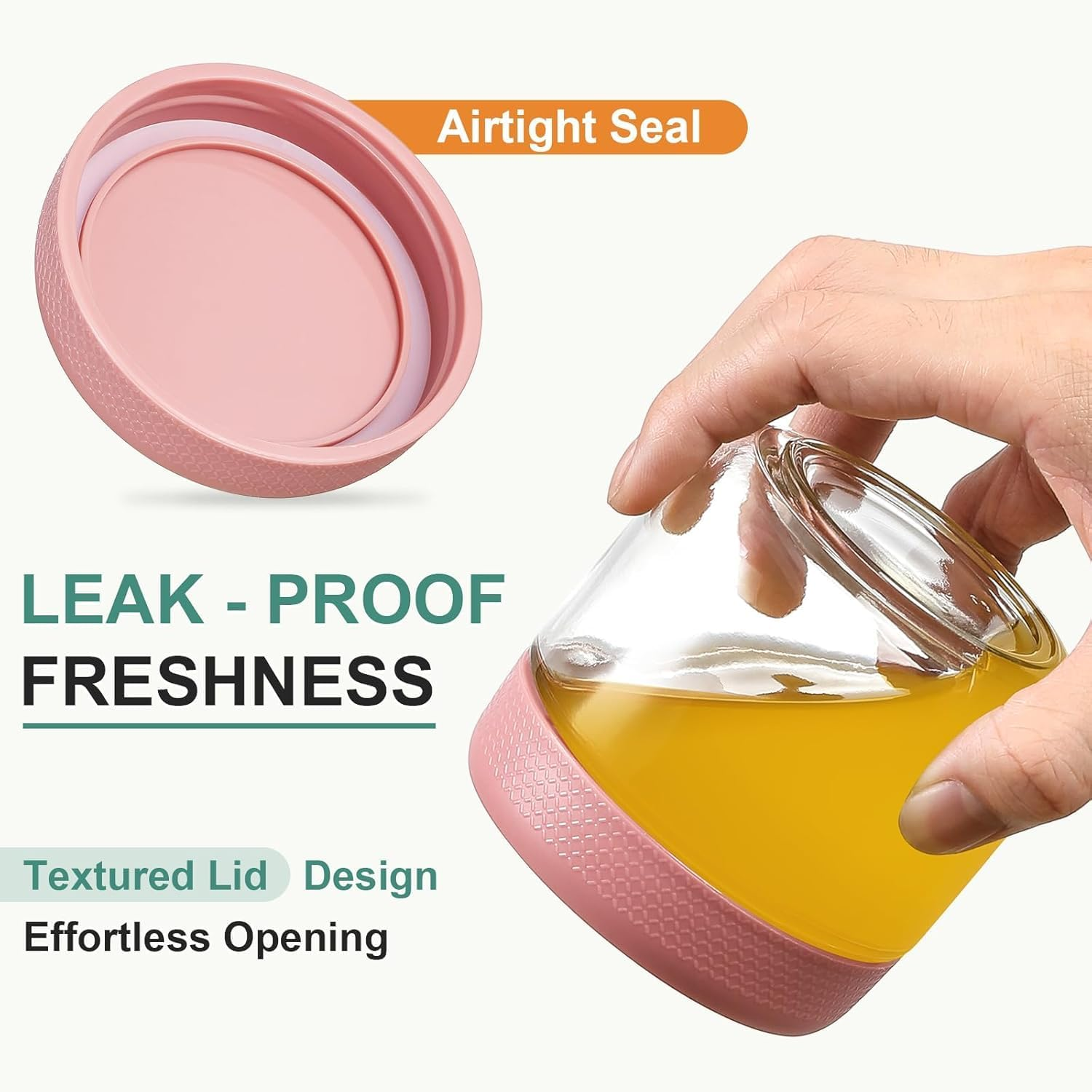 Small Glass Jars for Overnight Oats Salad Yogurt Pudding Cereal Candy Snacks Storage Containers Meal Prep Mason Jar with Airtight Lids,6 Pack image number 1