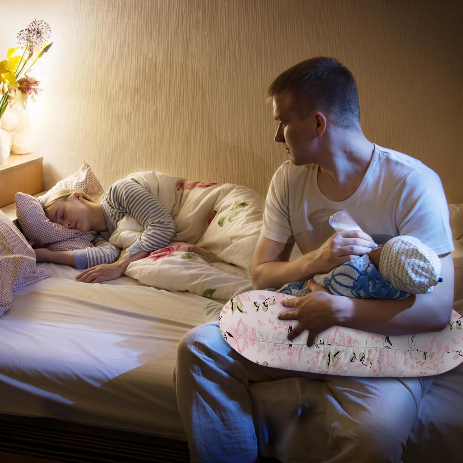 Little Grape Land Nursing Pillow for Breastfeeding, Original Breastfeeding Pillows for More Support for Mom and Baby, Cute Cover with Breathable Filling,Feeding Support Pillow for 0-12 Months(Floral) image number 4