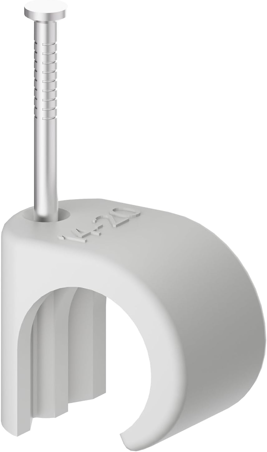 Temolink Cable Clips 50Pcs Nail Clamps 14-20Mm 304 Stainless Steel Cable Management for Phone and Ethernet Cable Power Cable Pipe Black