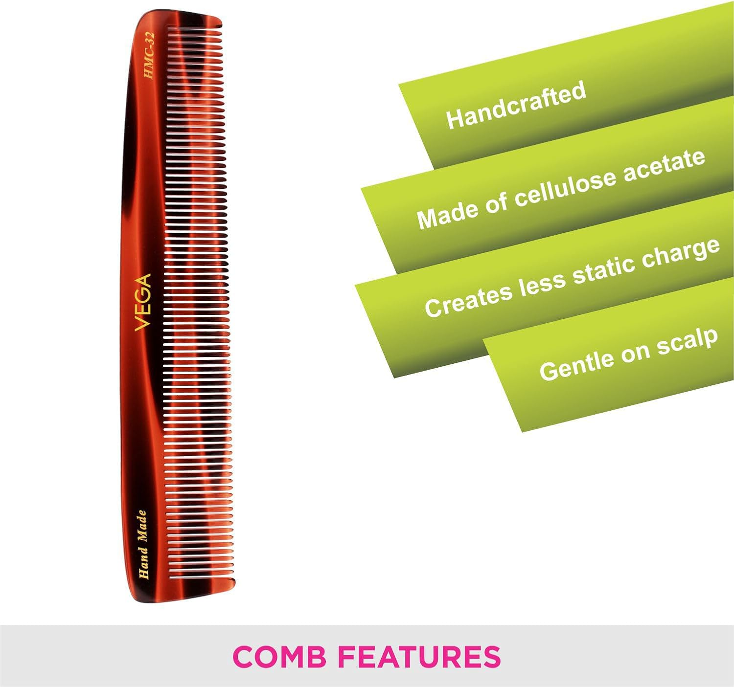 Vega Handmade Comb - Dressing HMC-32D 1 Pcs image number 2