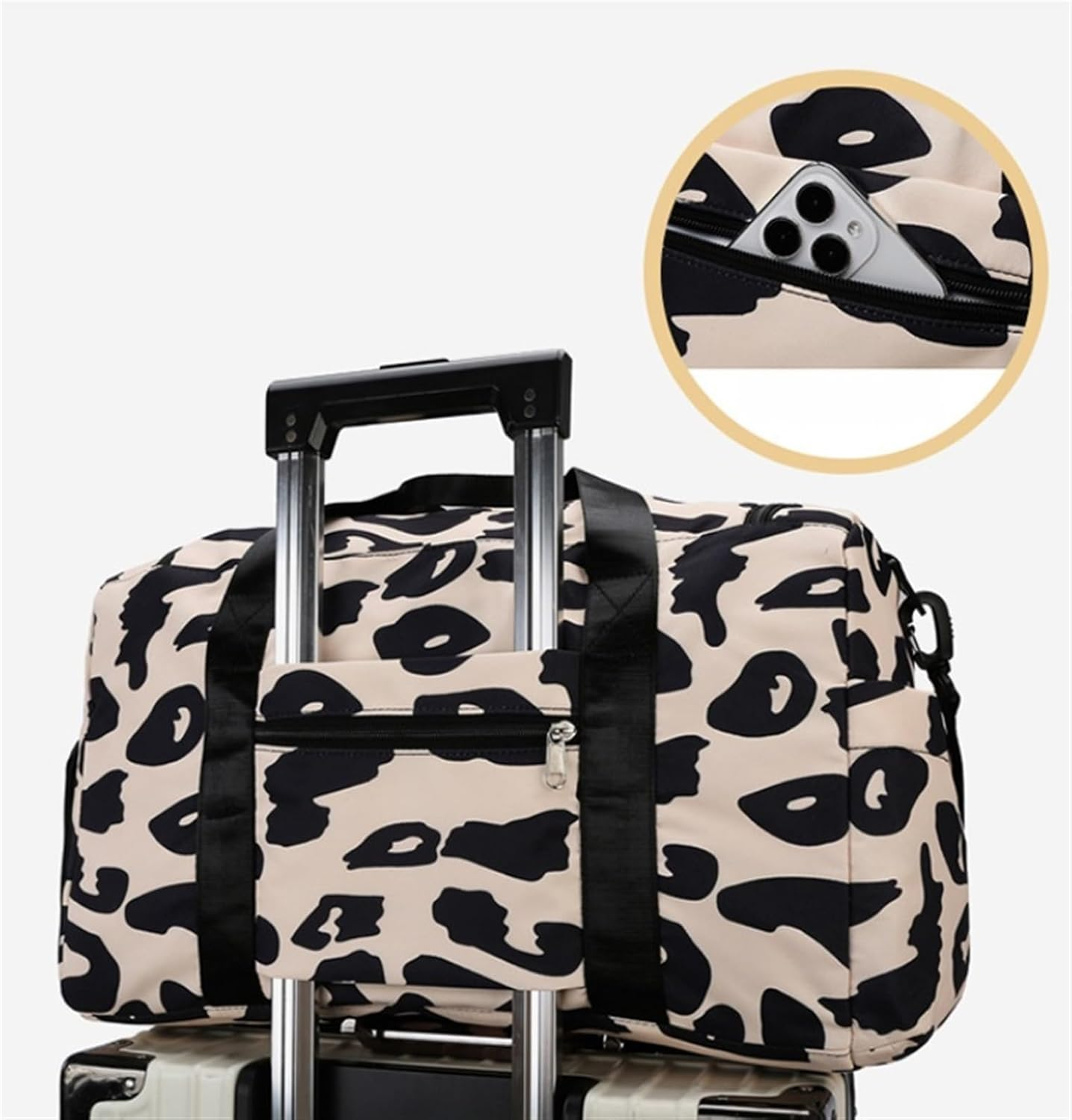 Habrur Duffel Bag 18In Travel Lightweight Waterproof Carry Luggage Duffle Bag with Shoe Compartment for Girl Overnight Bag Travel (Color : A, Size : 47 * 20 * 29.5Cm) image number 5