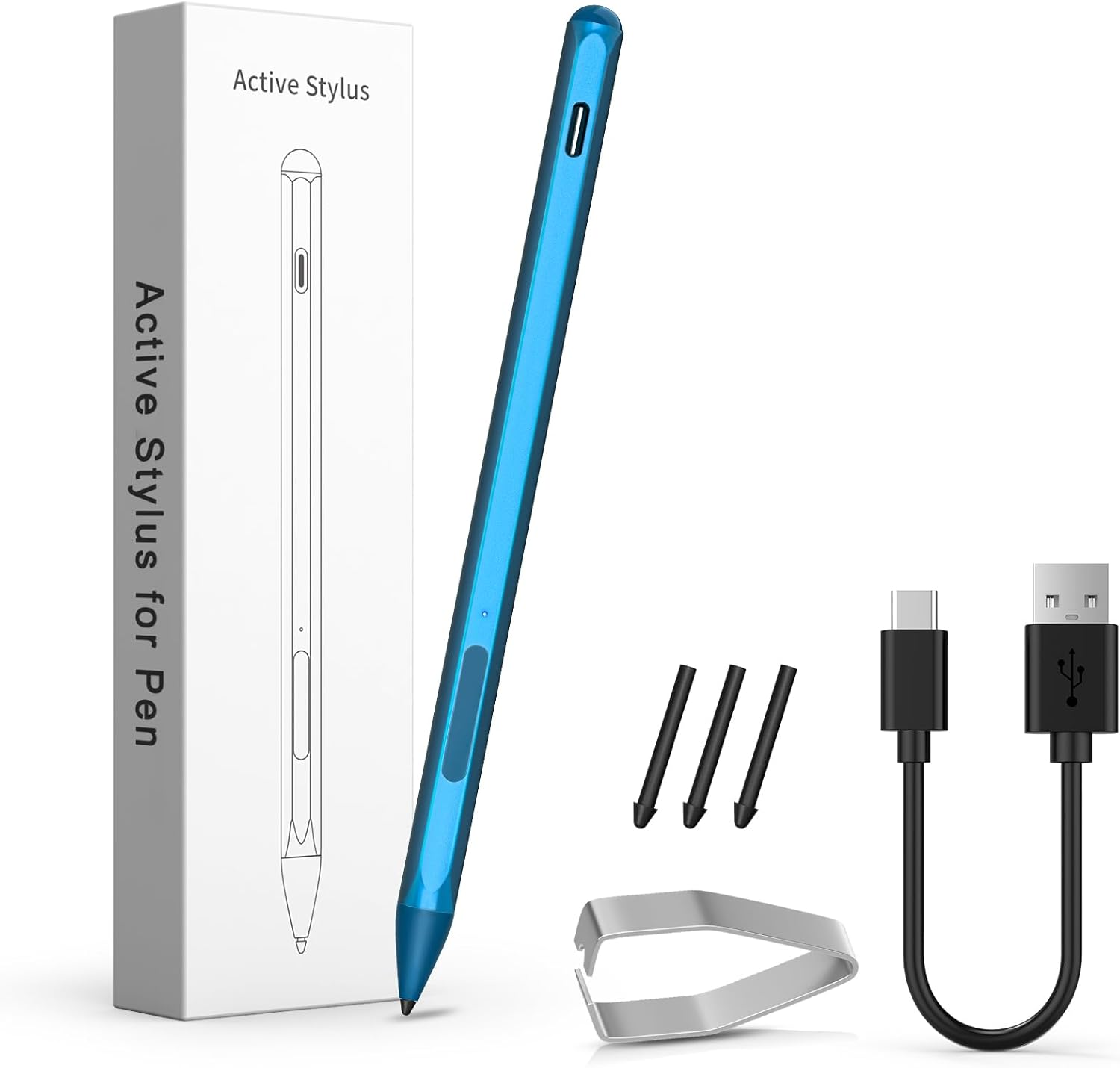 QUAGGY Stylus Pen for Microsoft Surface Pro 11/10/9/8/7/6/5/4/3/X Surface Laptop/Book/Surface Go3 Go2, 4096 Tilt Pressure, Magnetic Attachment, USB-C Fast Charging, Palm Rejection Function. (Black)