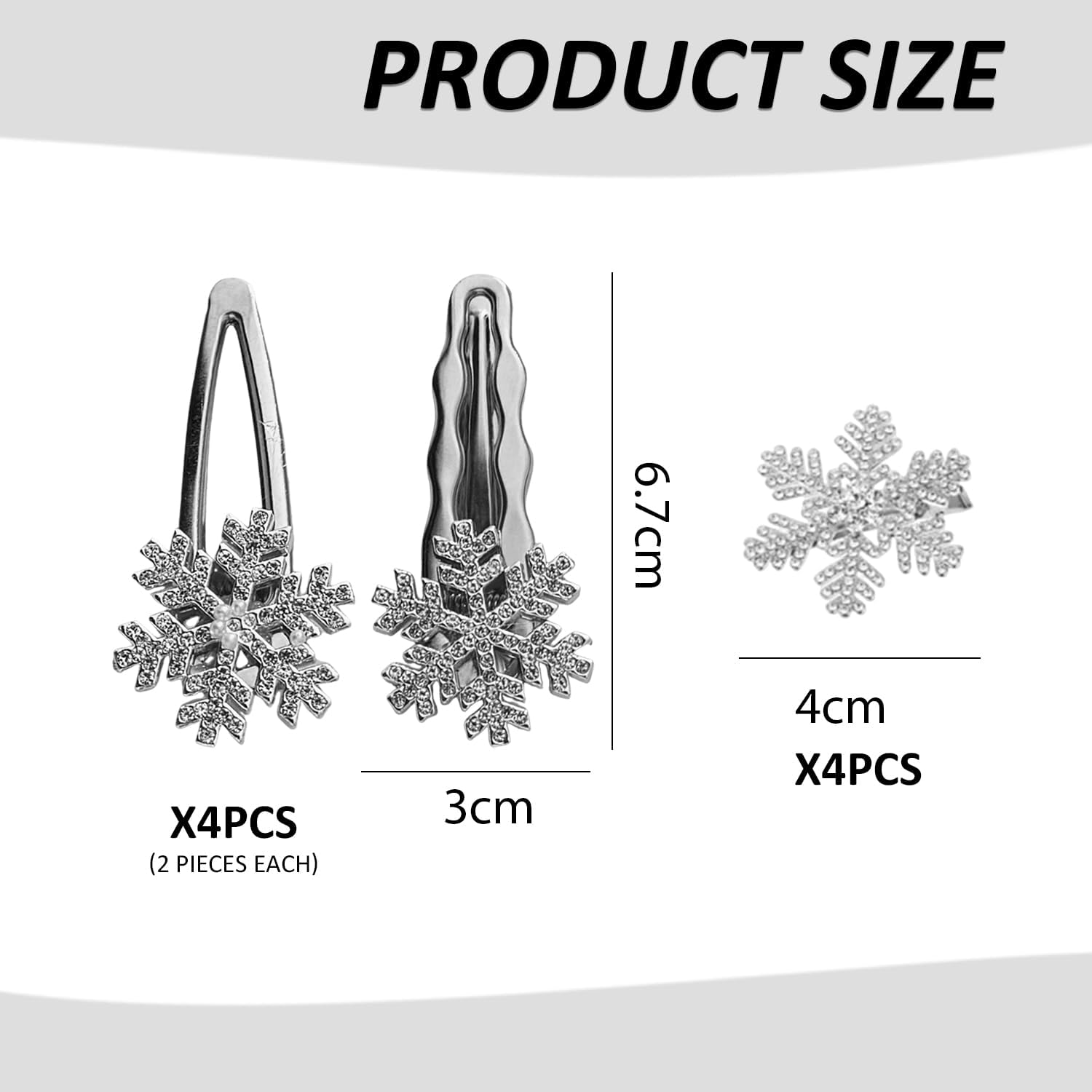 8 Pieces Snowflake Hair Clips Metal Hair Clips Hair Clips Women Exquisite Fashion Hair Accessories Hair Accessories Hair Accessories