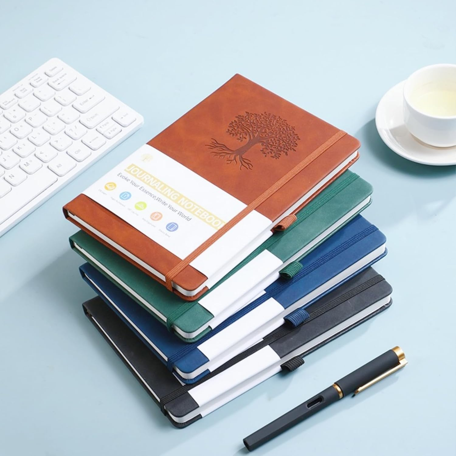 A5 Lined Journal Notebook for Women & Men,192 Pages,College Ruled Hardcover Notebook for Personal Journaling Writing, Study, Office, Travel Recording & Note Taking (Green) image number 4