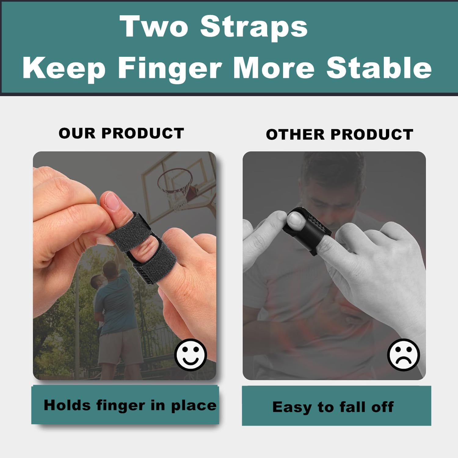 4Pcs Finger Splints, Finger Support Brackets, Finger Splint Broken Finger Stabilizer for Straightening Arthritis Fingers Broken and Strained Arthritis (Black)