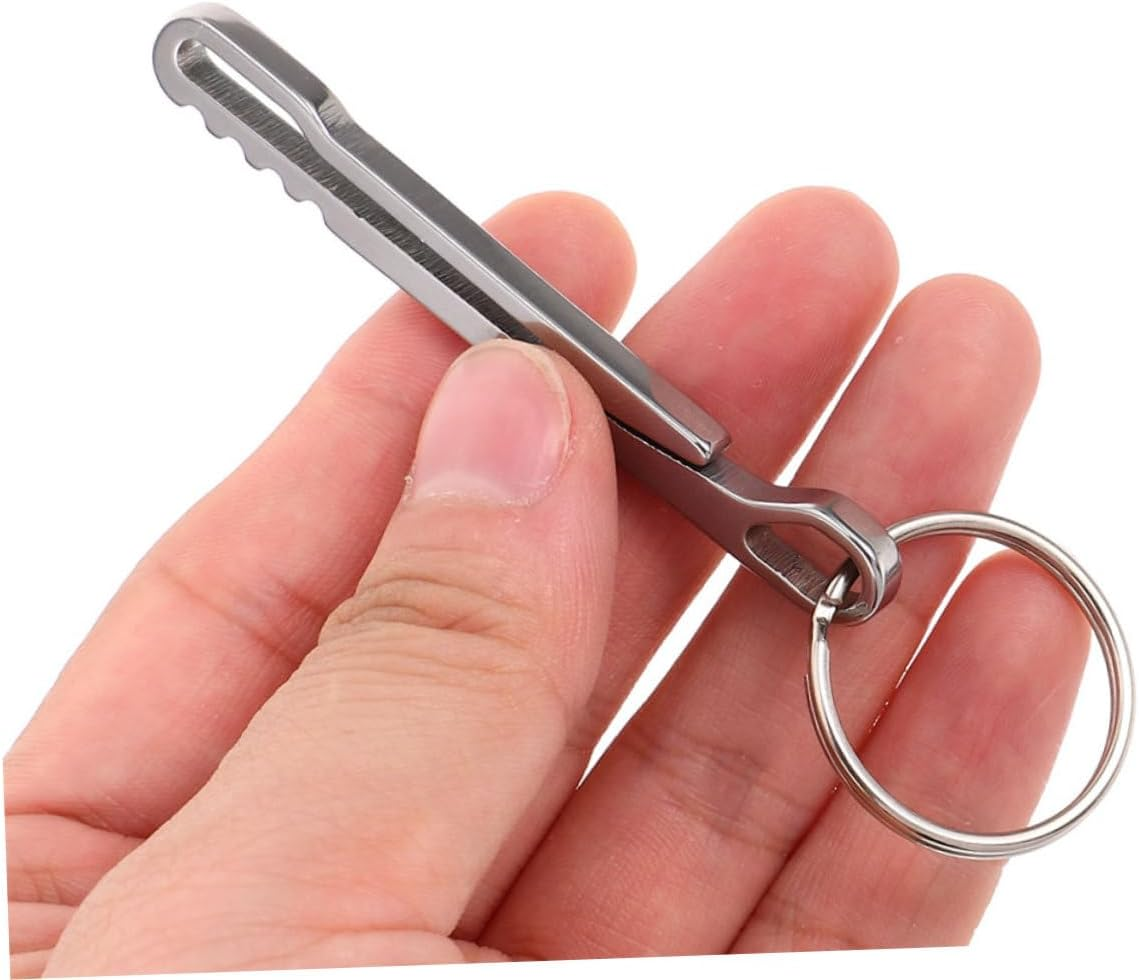 NAMOARLY 2PCS Stainless Steel Waist Clip Money Holder Carabiner Wallet Key Chain Portable Lightweight Multifunctional Clip for Outdoor Activities Backpack Belt Attachment image number 2