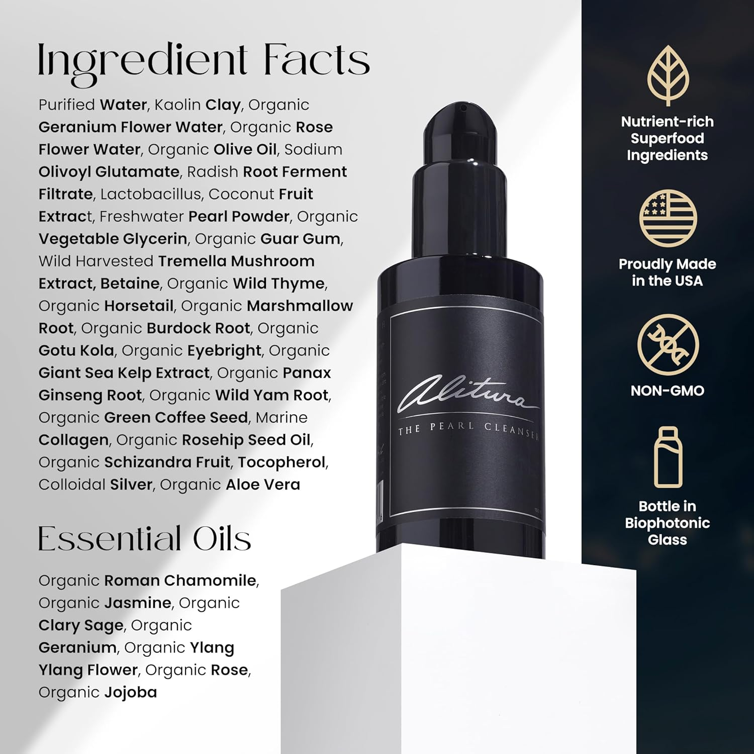 (100 Ml) - Alitura Organic Anti-Ageing Pearl Facial Cleanser for Men and Women with Marine Collagen - Finally Have Clear Acne-Free Skin with the Best All Natural Face Wash - 3.4 Oz (100 Ml)