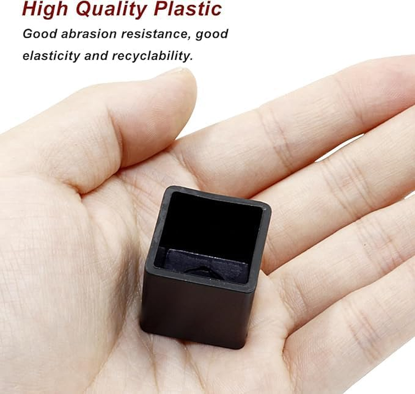 1.18" Diameter PVC Square Table and Chair Leg Covers Furniture Foot Pads Tile Floor Protectors, Black, 20 Pack image number 5