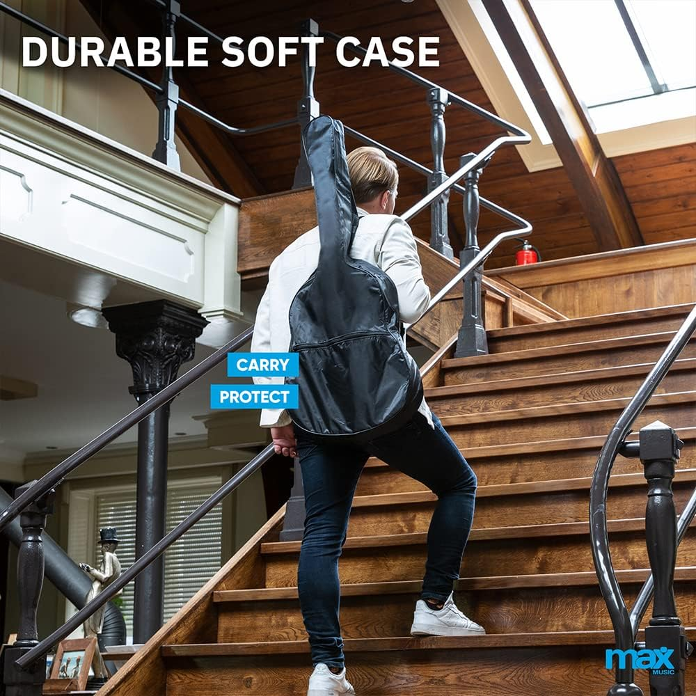 MAX Solojam Black Western Steel String Acoustic Guitar Pack image number 4