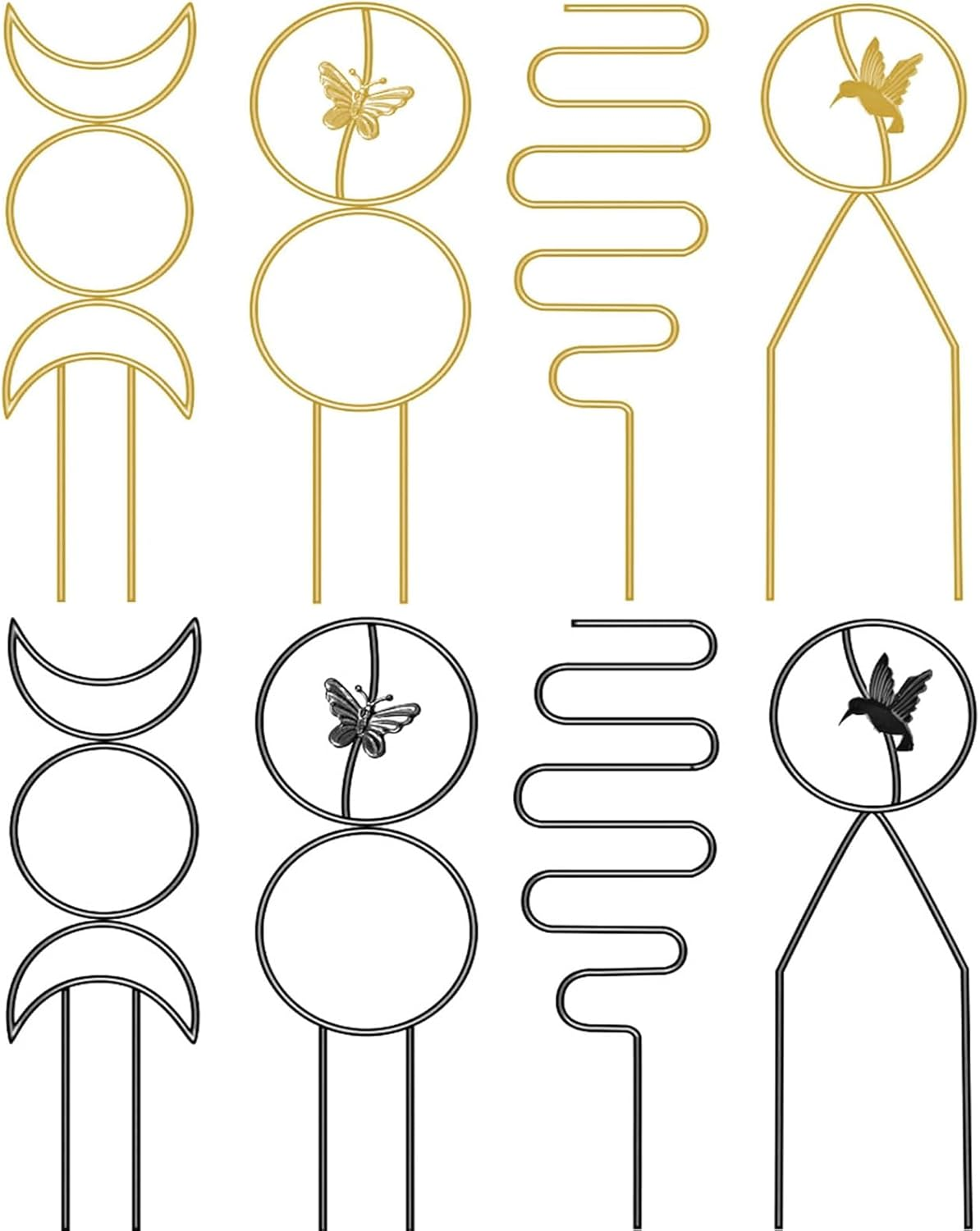 Plant Trellis,8Pcs Plant Support,13.5Inch Small Metal Trellis for Climbing Plants Outdoor with Different Patterns for Vine Ivy Flower Plants Support image number 4