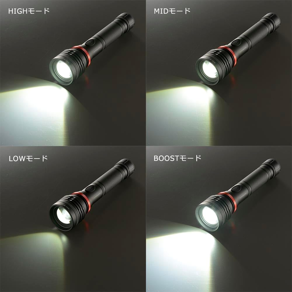Ohm (OHM) Rechargeable LED Flashlight 3000 Lumens | LH-VR3000Z-K 08-1068 Ohm Electric image number 2