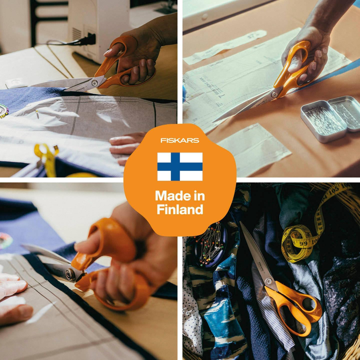 Fiskars Classic 1075056 Right-Handed Dressmaking Scissors, Total Length: 27.5 Cm, Improved Torx Screw and Ergonomic Handle, Quality Steel/Plastic, Orange image number 5