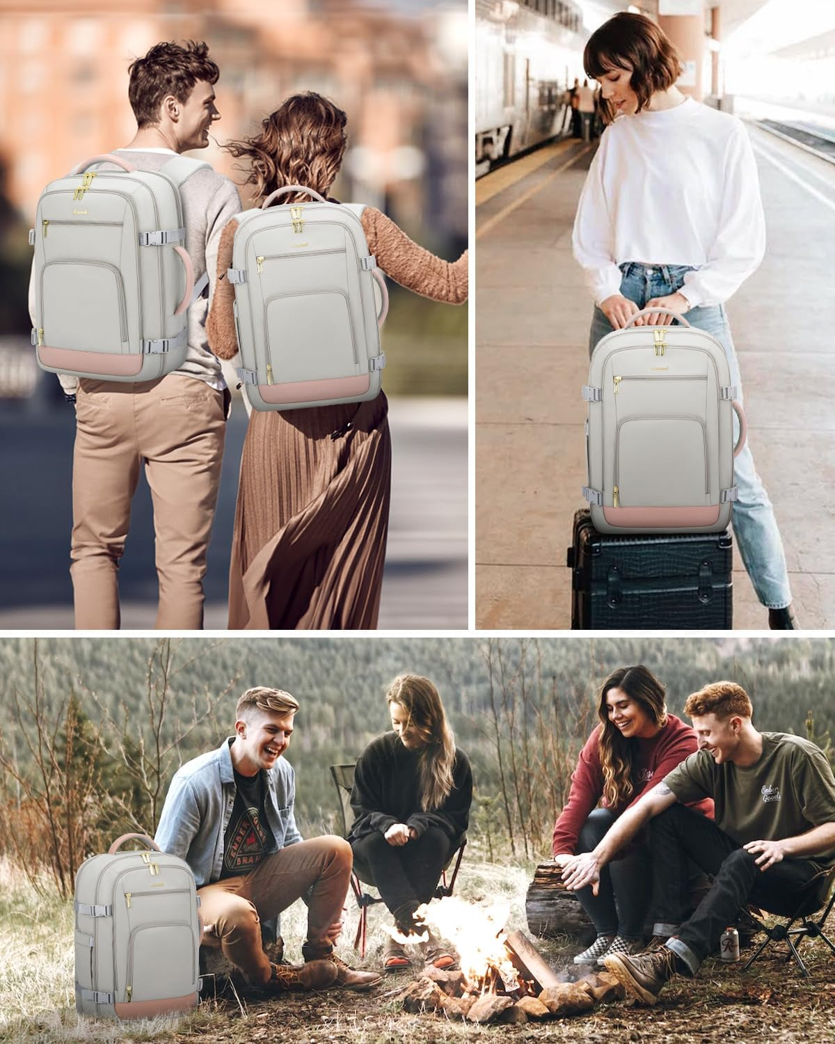 LOVEVOOK Carry on Travel Backpack for Women Men Flight Approved, 40L/50L Personal Item Backpack for Airplanes, Business Weekender Overnight Daypack Fits 17 Inch Laptop image number 2