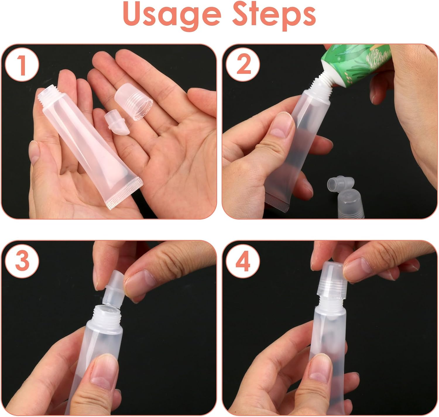 Ozessence 15 Pack Refillable Lip Gloss Tubes, 5G/10G/15G Mini Travel Lip Balm Containers, Bonus Labels Leakproof Portable Toiletry Jars for Creams, Lotions & Cosmetics image number 2