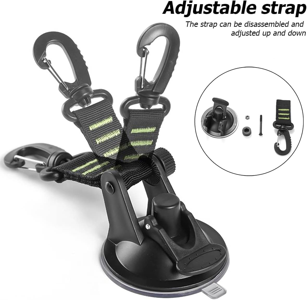 4PCS Heavy Duty Suction Cups with Hooks, Car Camping Tie down Tarp Accessory, Strong Power Viscous Silicone and Securing Hook, Universal for Car Awning, Boat, Camping (Black, Pack of One) image number 5