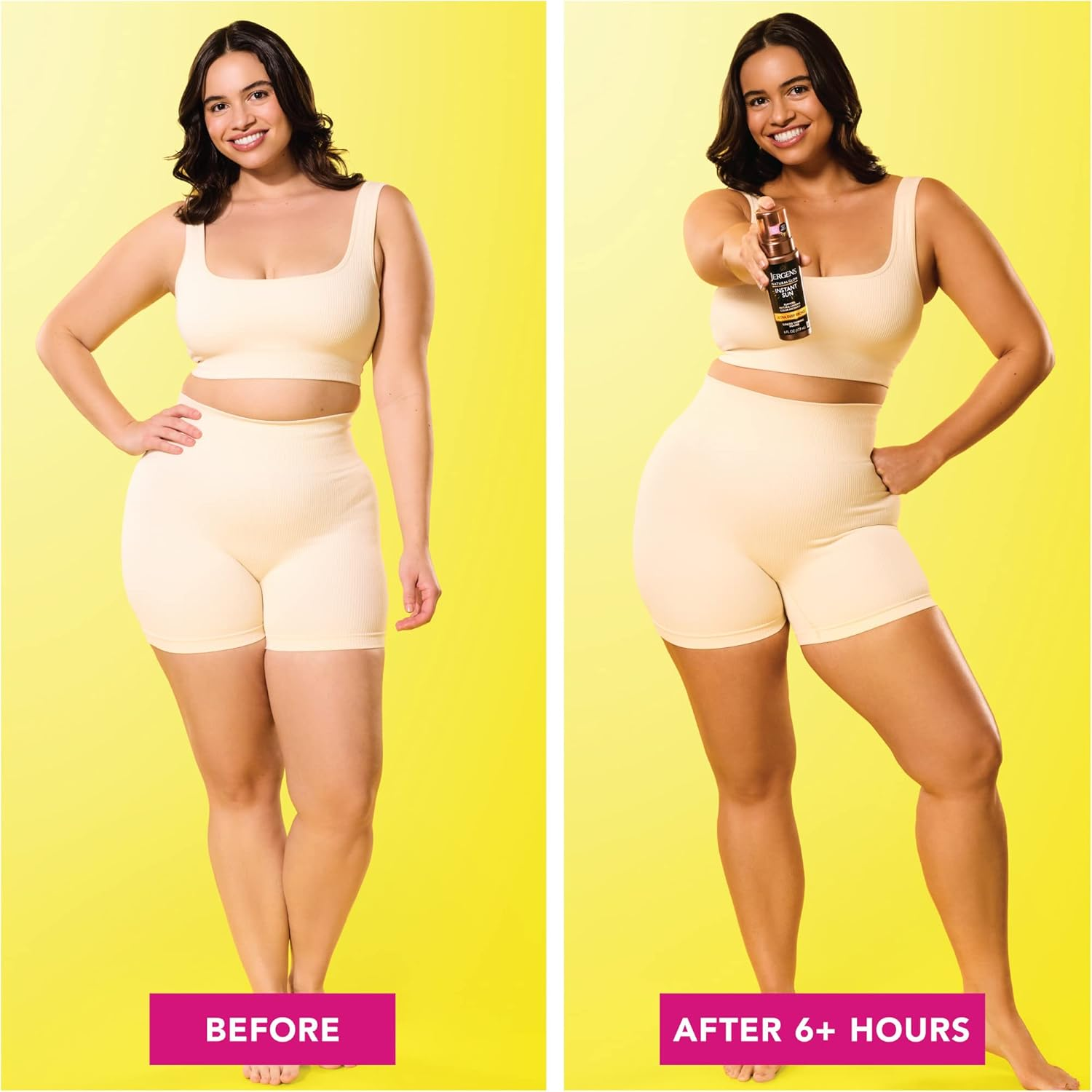 Jergens Natural Glow Instant Sun Body Mousse, Self Tanner for Ultra Deep Bronze Tan, Sunless Tanning Body Bronzer, Natural Looking Fake Tan, 6 Oz, Pack of 2 image number 3