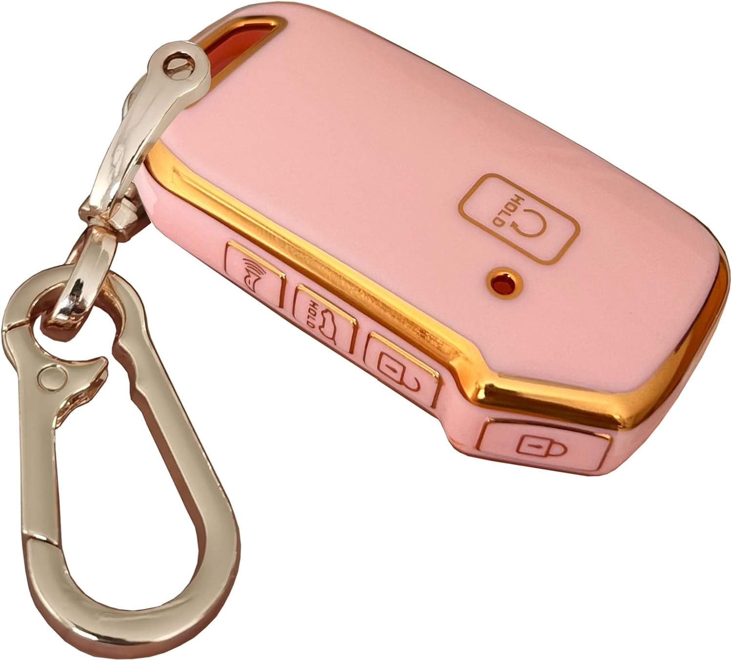 For Kia Key Fob Cover Keyless Remote Smart Key Shell with Keychain Fit for Kia Ceed Cerato Forte NIRO Seltos Sorento Soul Sportage Telluride (Pink)