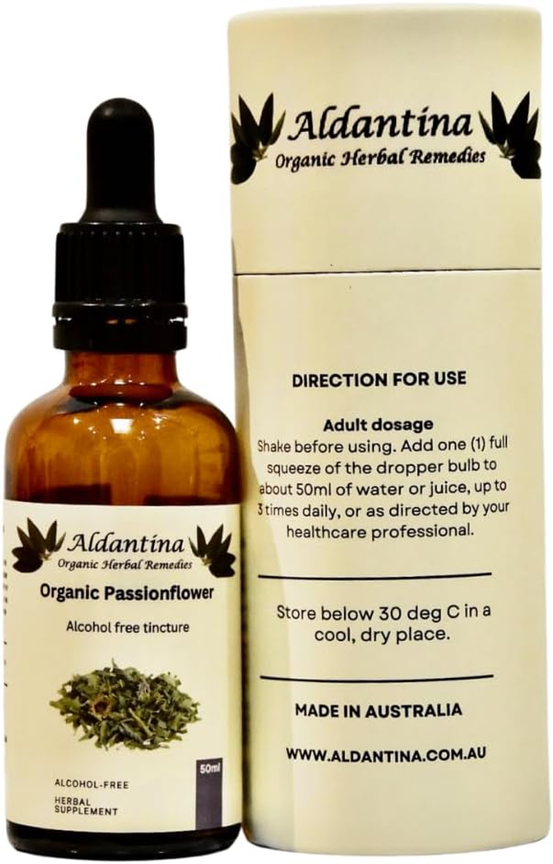 Organic Passionflower (Passiflora Incarnata) Tincture, Australian Made, Alcohol-Free Liquid Extract, (50Ml) image number 2
