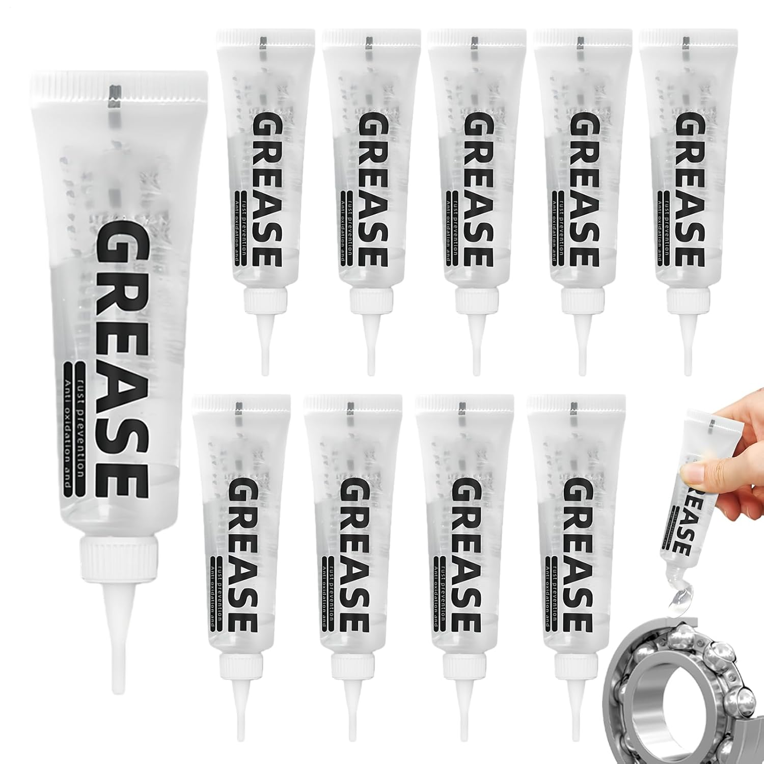 Wheel Bearing Grease | 10 Piece Maintenance Lubricant - Lubricant for Car Door | for Brake Door Garage Chain Trailer Machinery Gears image number 2