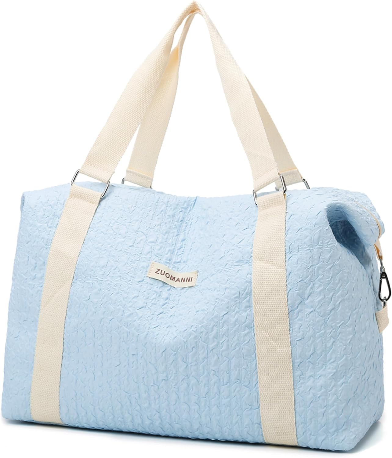 Travel Duffle Bag,Weekender Bags for Women Men,Overnight Carry on Tote Bags,Large Sports Gym Bags Portable Double Layer Wet Pocket Traveling Duffel Tote Bag, Blue, Large