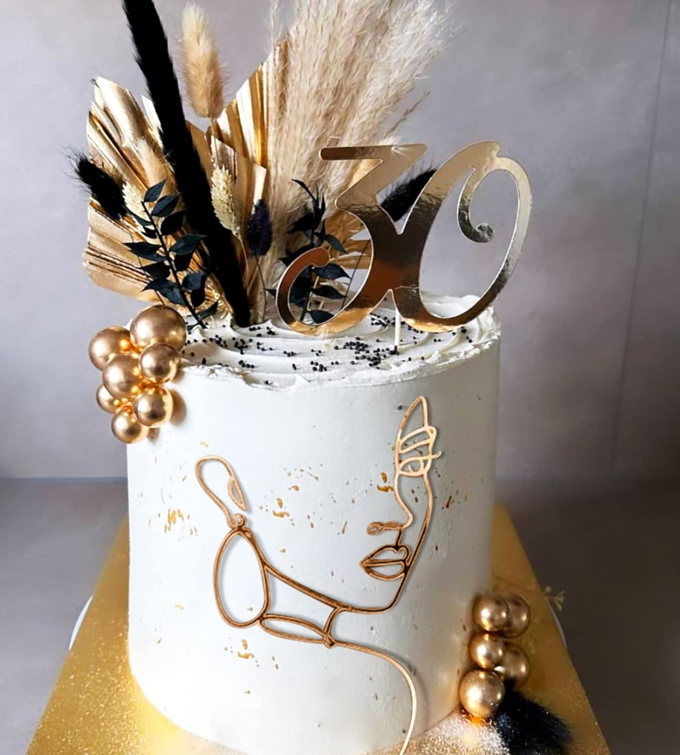 Jevenis Acrylic Minimalist Art Lady Face Cake Topper Boho Cake Topper Vintage Rose Flower Wedding Cake Toppers for Wedding Bridal Shower Birthday Party image number 6