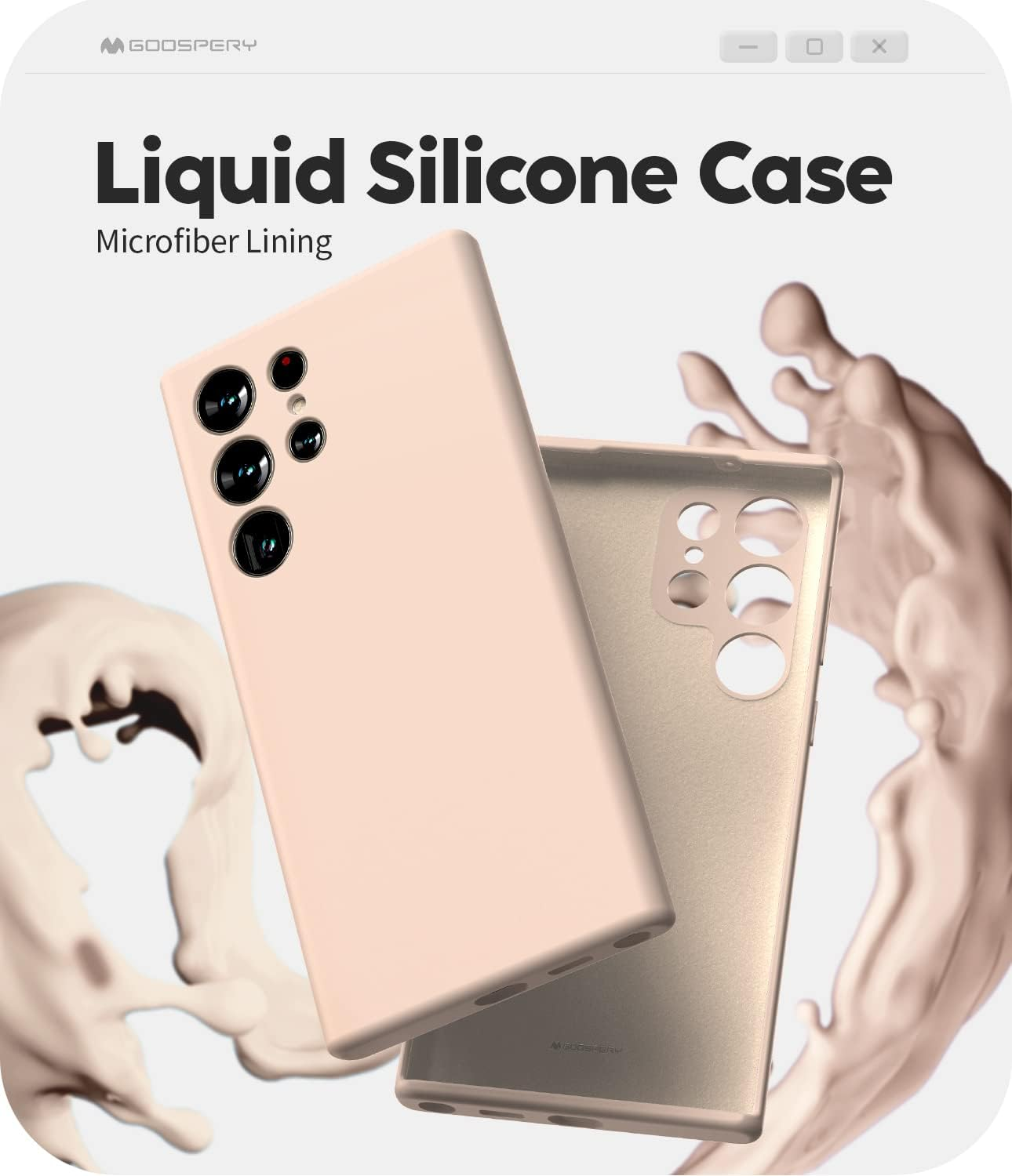 GOOSPERY Liquid Silicone Designed for Galaxy S23 Ultra Case Silky-Soft Touch Full Body Protection Shockproof Cover Case with Soft Microfiber Lining - Pink